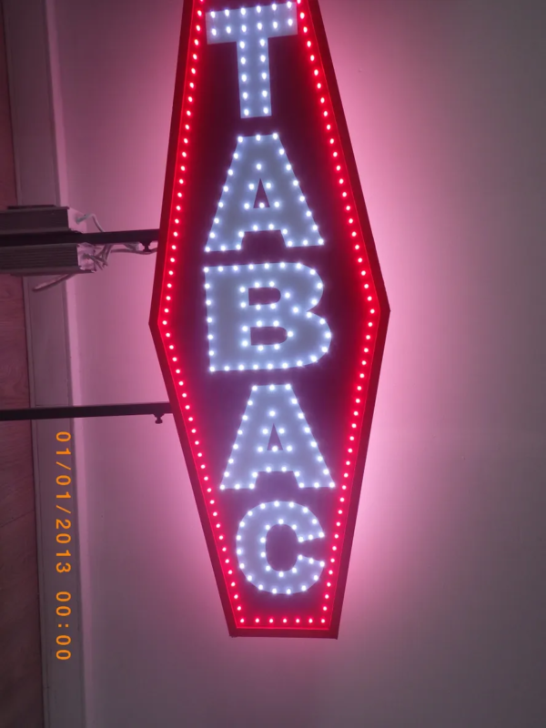 ENSEIGNE LED DOUBLE FACE “TABAC” AVEC TÉLÉCOMMANDE ET ANIMATION 110X40CM – Image 4