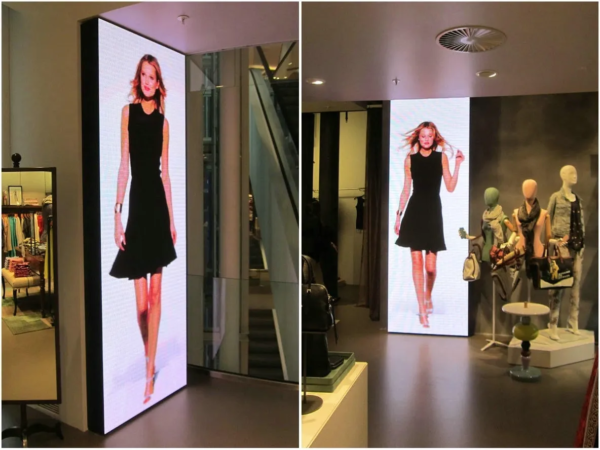 ENSEIGNE LUMINEUSE P3 LED, PROGRAMMABLE ET VISIBLE EN PLEIN SOLEIL POUR VITRINE 100×100 cm