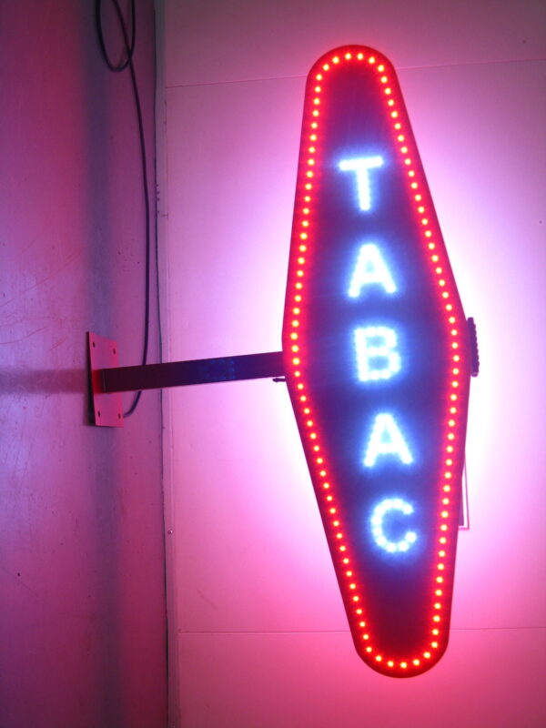 PANNEAU LUMINEUX LED DOUBLE FACE "TABAC" ANIMÉ AVEC TÉLÉCOMMANDE 90X33 CM