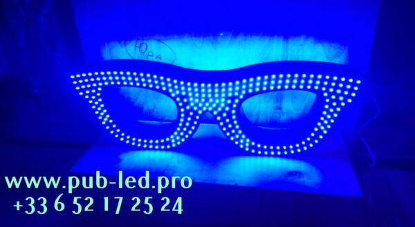 ENSEIGNE LED EXTERNE "LUNETTES" DOUBLE FACES AVEC ANIMATION ET TÉLÉCOMMANDE 110X40cm – Image 4