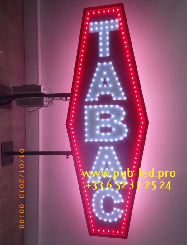 ENSEIGNE LUMINEUSE LED EXTÉRIEURE “TABAC” AVEC ANIMATION 150X50cm