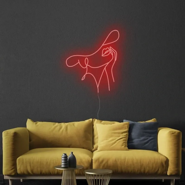 ENSEIGNE LUMINEUSE " VISAGE DE DAME" NÉON FLEX PERSONNALISÉE, CHOIX DE TAILLE ET COULEUR, 55 et 80 cm – Image 5
