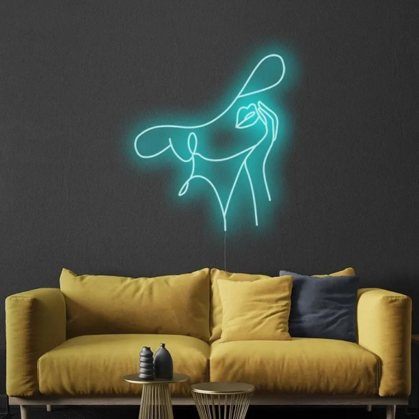 ENSEIGNE LUMINEUSE " VISAGE DE DAME" NÉON FLEX PERSONNALISÉE, CHOIX DE TAILLE ET COULEUR, 55 et 80 cm – Image 3