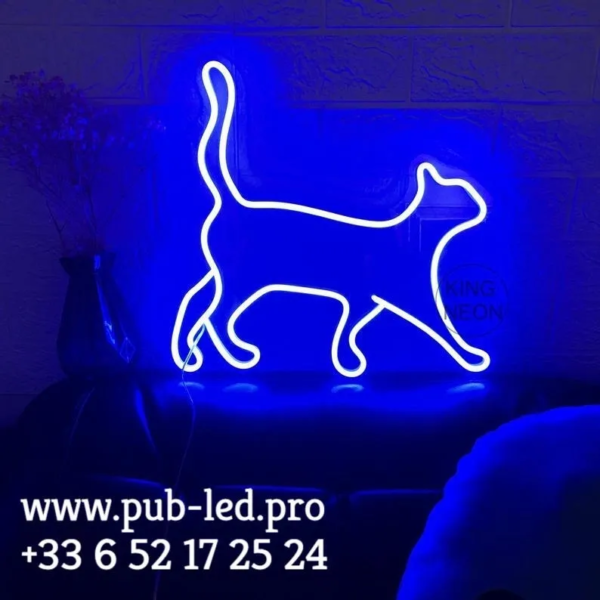 ENSEIGNE LUMINEUSE PERSONNALISABLE “CHAT” NÉON FLEX, DIFFÉRENTES TAILLES ET COULEURS – Image 5