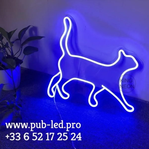 ENSEIGNE LUMINEUSE PERSONNALISABLE “CHAT” NÉON FLEX, DIFFÉRENTES TAILLES ET COULEURS – Image 3