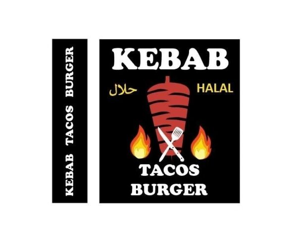 ENSEIGNE LED “KEBAB TACOS BURGER” AVEC DOUBLE FACES ET TÉLÉCOMMANDE