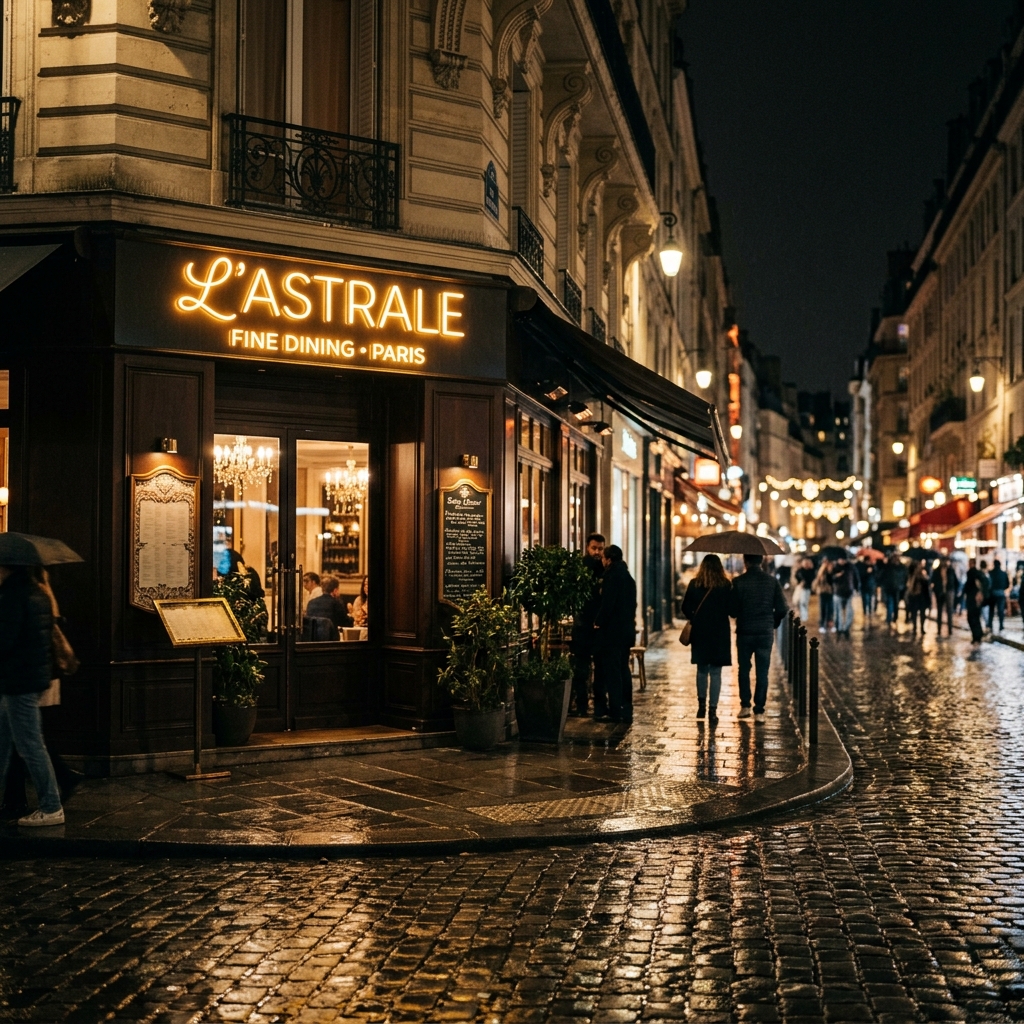 Enseigne neon restaurant Paris